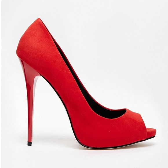 Black Peep Toe Pump - Picture 2 of 3